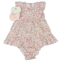 M34306: Baby Girls All Over Print Dress, Pant & Headband Set  (1-2 Years)